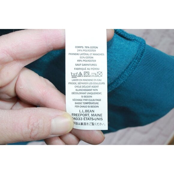 LL Bean Quilted Full Zip Sweatshirt Deep Turquoise 3X Plus - Picture 9 of 12
